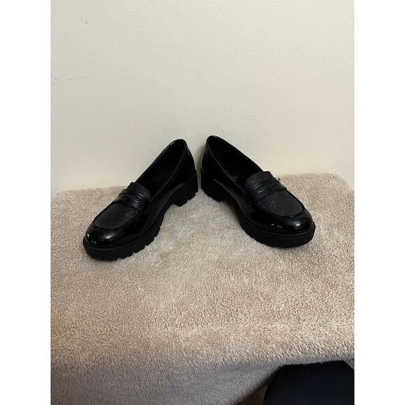 Jellypop Girl Black Faux Leather with Metallic Glitter Accents Size 4M (Girls) - Picture 3 of 6